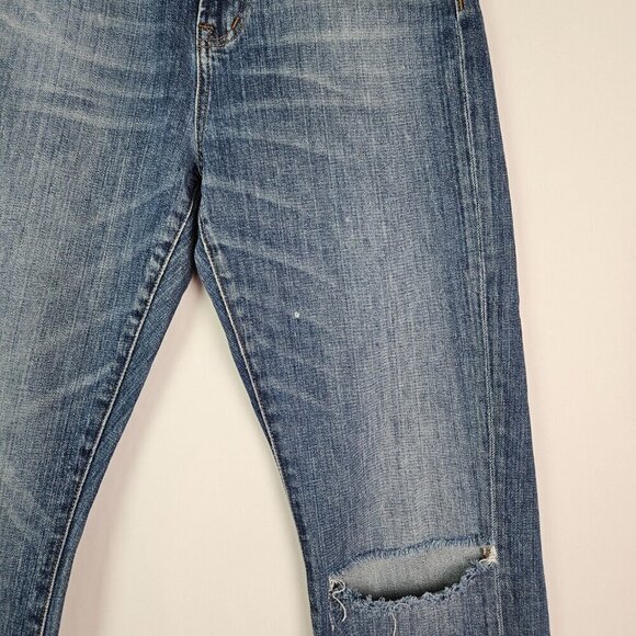 Madewell Perfect Fall Distressed Denim Raw Step Hem Jean 27 E0503 - Picture 3 of 10